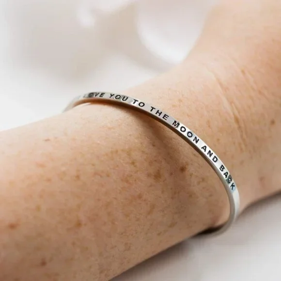 Bracelets - Inspirational Engraved Adjustable Mantra Band Cuff Bracelet - Gold c
